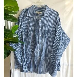 Pronto Uomo Blue Striped Button-Down Mens Size XXL